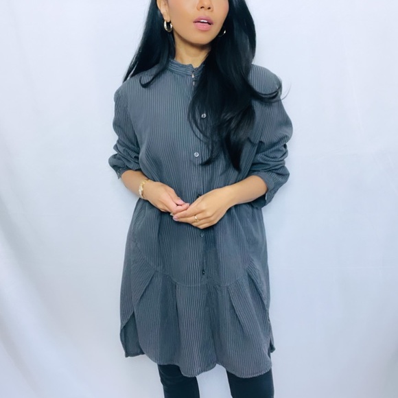 OSKA | Grey Oversized Long Sleeve Button Down Tunic Top - Picture 8 of 13